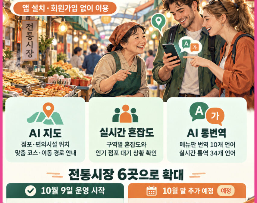 여행뉴스브리핑 / 10월 21일(수) – 전통시장 6곳에 AI 관광집사 도입