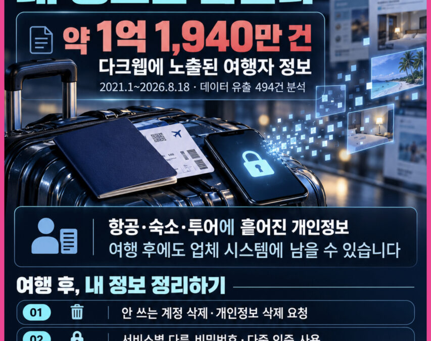 여행뉴스브리핑 / 10월 14일(수) – 여행은 끝나도 내 정보는 남는다
